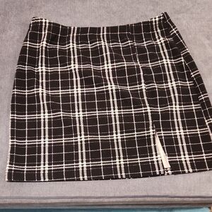 Shein Curve Plaid Mini Skirt